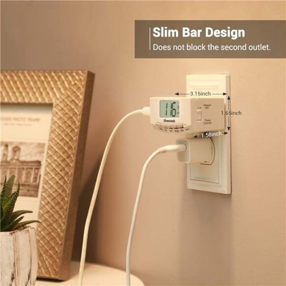 Timer Outlet, 24 Hour Timers for Electrical Outlets for Christmas with 1 Plug - Picture 3 of 7